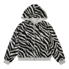 Zebra Sherling Lined Reversible Zip-up Hoodie